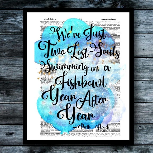 Other - Pink Floyd Music Song Lyric Wish You Were Here Art Print
